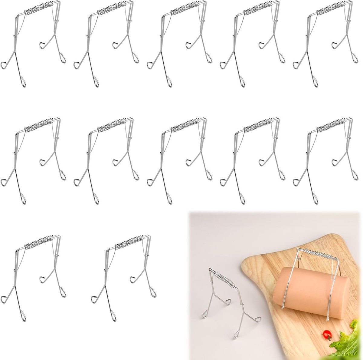 Roulade clips 12 stuks - roestvrij staal - stevige constructie - perfect voor het maken van roulades - ShopVlot