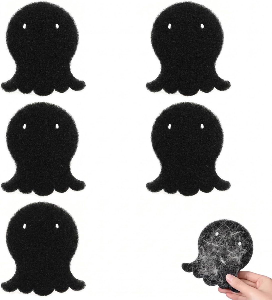 Haarvanger voor wasmachine 5 stuks - octopusvorm - herbruikbaar - voorkomt haren op kleding - ShopVlot