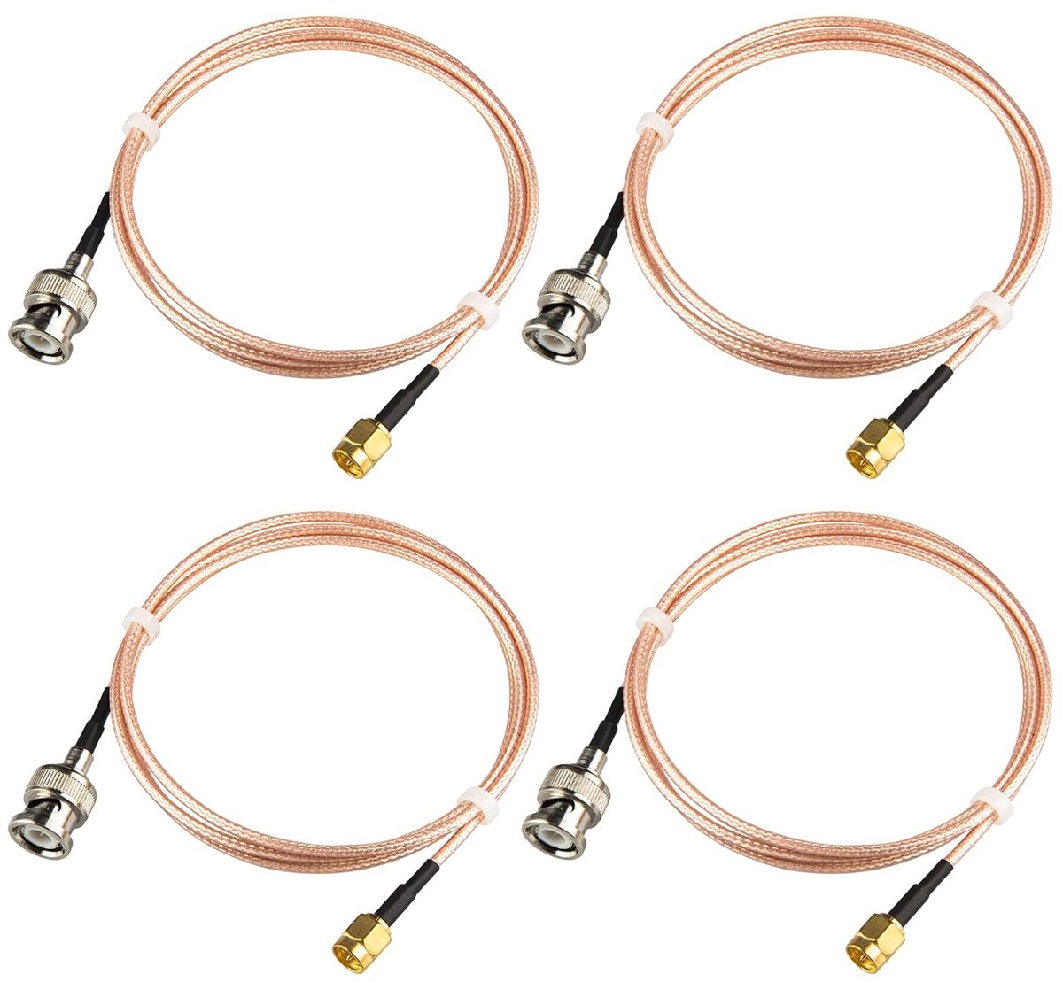BNC naar SMA Plug 4 Pack - RG316 Coaxiale Adapter - 1m Lange Verlengkabel - Ideaal voor Radio en WiFi - ShopVlot