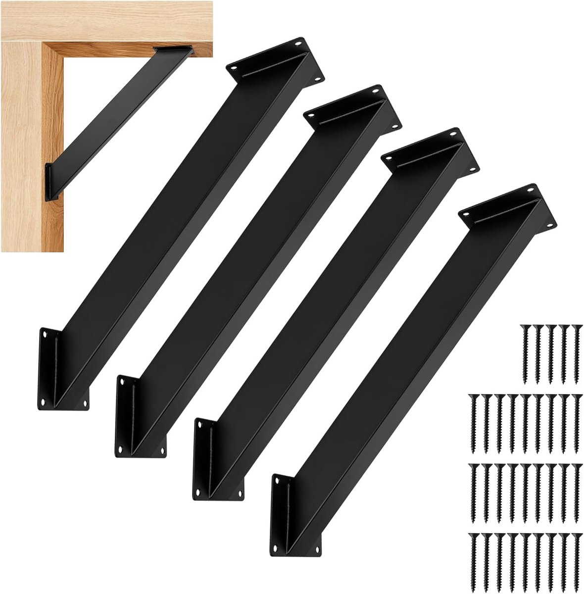 Hoekverbinder 45 graden - staal - zwart poedercoating - stevige ondersteuning voor pergola - ShopVlot