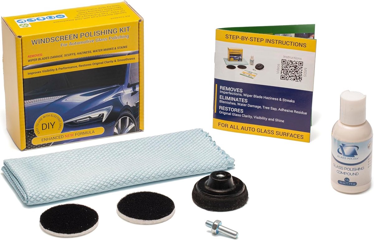 Ruitpolijstset - 50mm DIY auto raamreparatie - Verwijdering van schade door ruitenwissers - Herstel helderheid en glans - ShopVlot