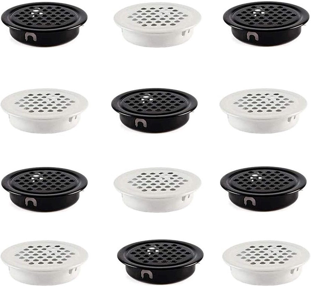 Ventilatie rooster rond 12 stuks - RVS materiaal - Ventilatieopeningen - Ideaal voor keukenkasten - ShopVlot
