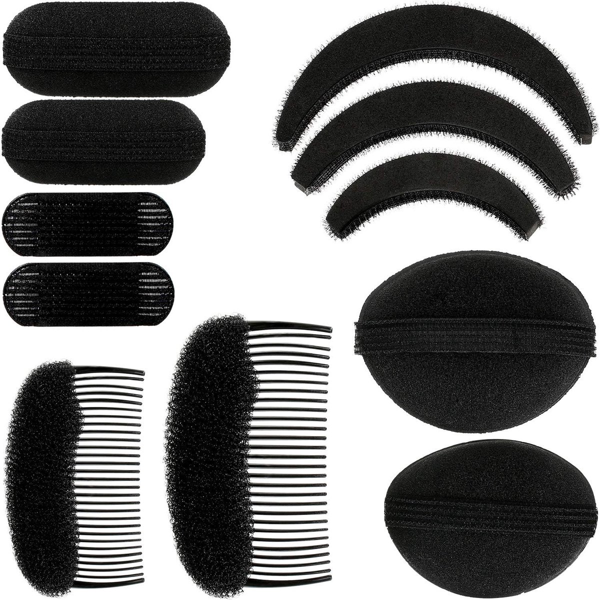Haarstyling tools set 11-delig - spons en clips - voor volumineuze kapsels - ideaal voor zelf haarstyling - ShopVlot