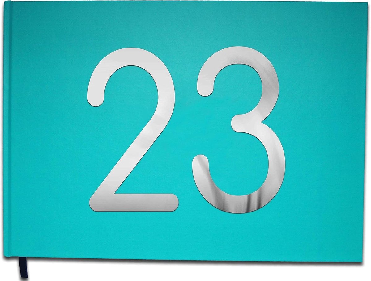 Gastenboek 23 jaar - chrome-plated letters - premium kwaliteit - perfecte herinneringen vastleggen - ShopVlot