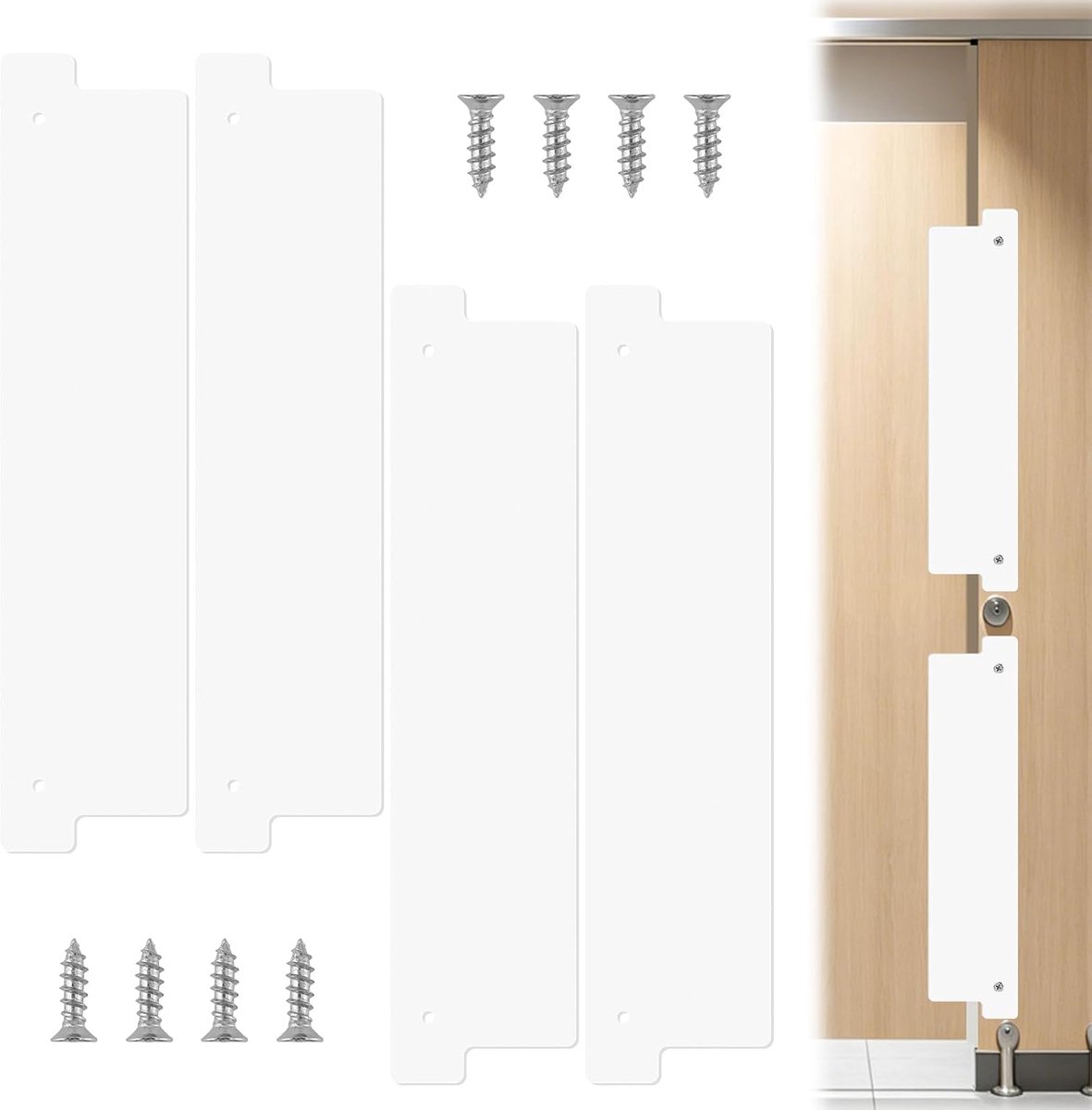 Inkijkbescherming toiletkabine set van 4 - 3 mm PE-splijtafdekking - voorgeboorde gaten en schroeven - ShopVlot