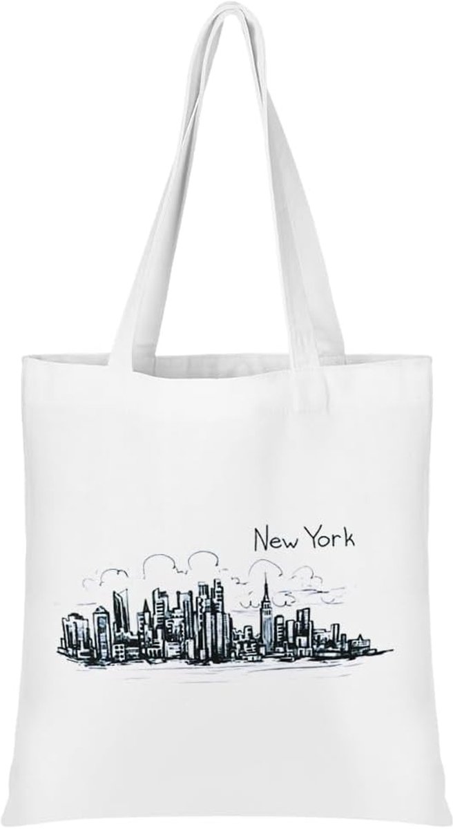 Canvas schoudertas met bloemenprint - Aesthetic tas - Met binnenvak en rits - Ideaal voor winkelen - ShopVlot