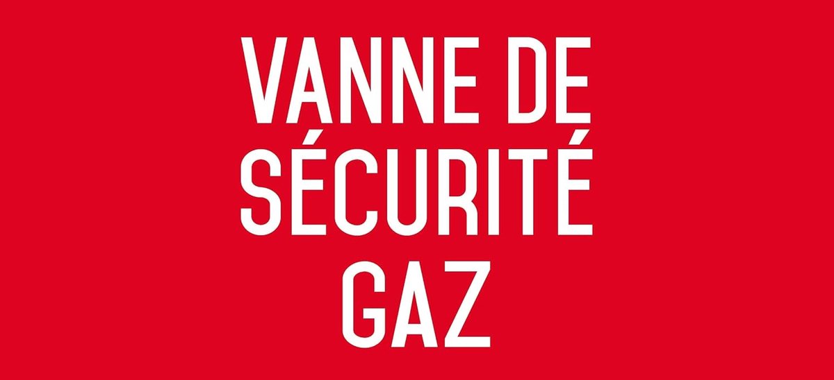 Gasveiligheidsklep 200 x 100 mm - zelfklevend vinyl - waterbestendig - voor veilige gasinstallaties - ShopVlot