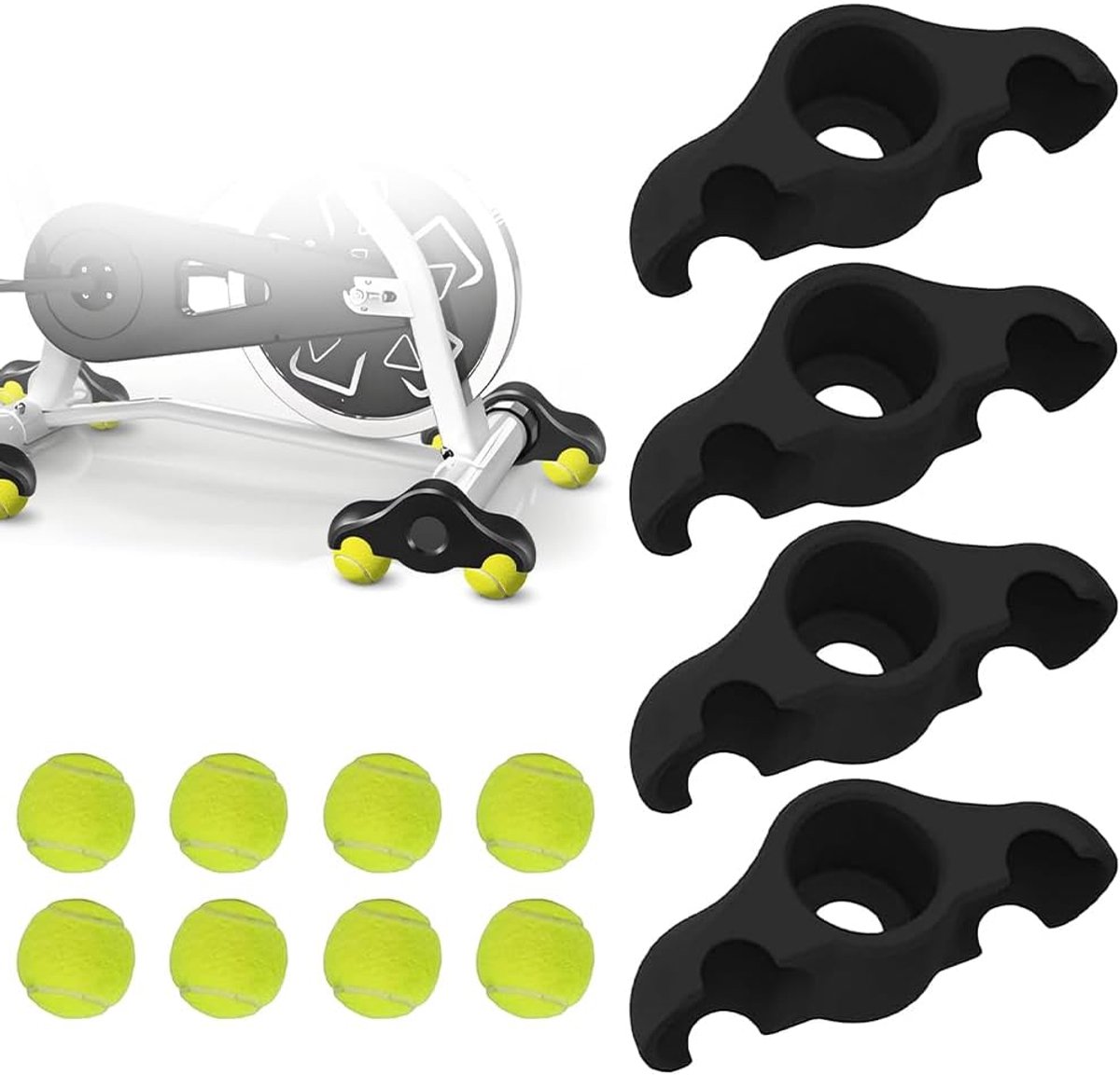 Rocker Plate Voeten 4 Stuks - Tennisbal Voeten met 8 Tennisballen - Stabiliteit en Betrouwbaarheid - ShopVlot