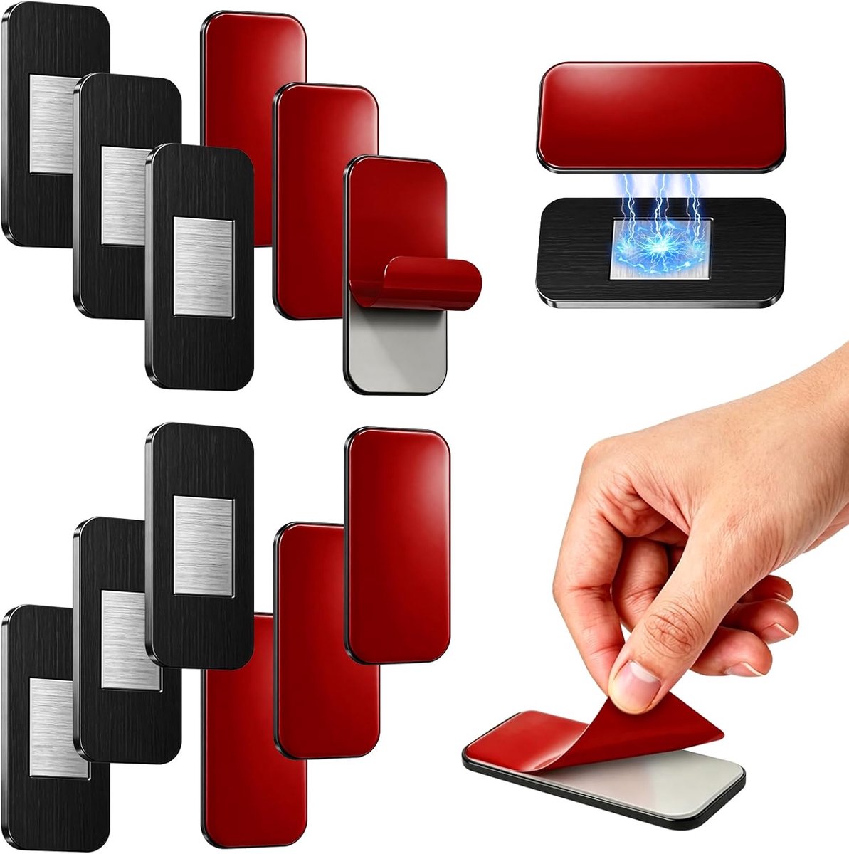 Deurmagneten 6 stuks - ultradunne magneetsluiters - zelfklevend - perfect voor kastdeuren - ShopVlot