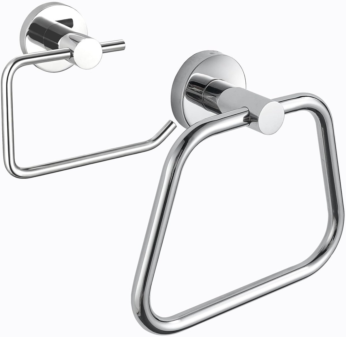 Toiletpapierhouder handdoekring - chroom - roestvrij staal - modern design voor badkamer - ShopVlot