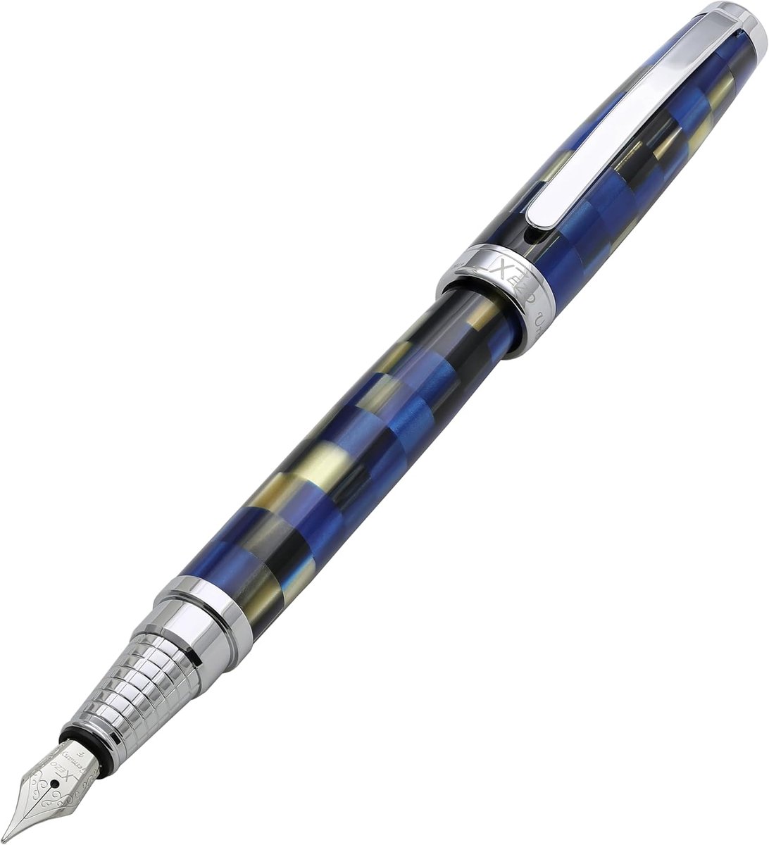 Vulpen fijn - retro blauw, zwart en crème - beperkte editie - unieke patronen - ShopVlot