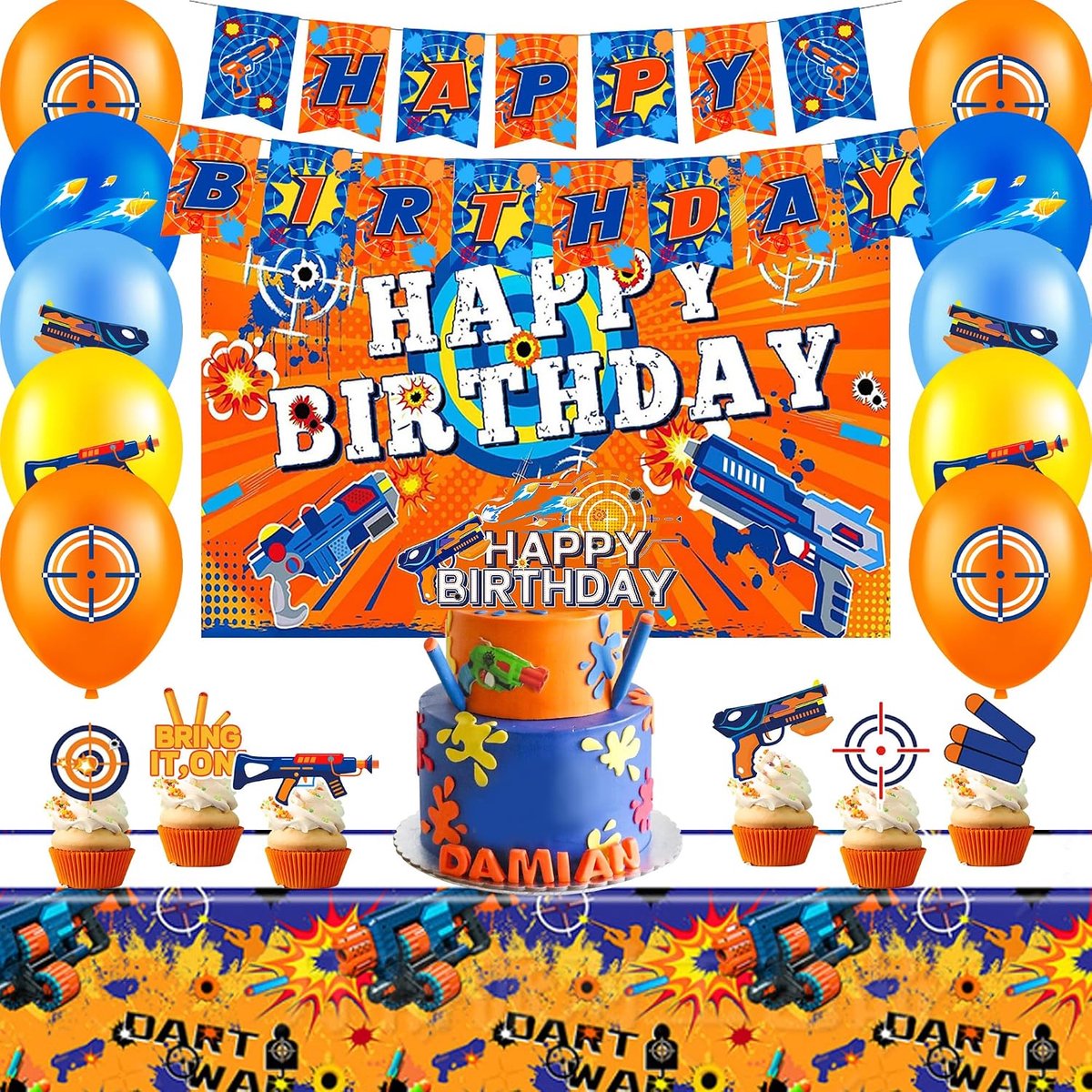 Darts verjaardag versiering set - 28 stuks - feestelijke decoraties - voor dart thema feestje - ShopVlot
