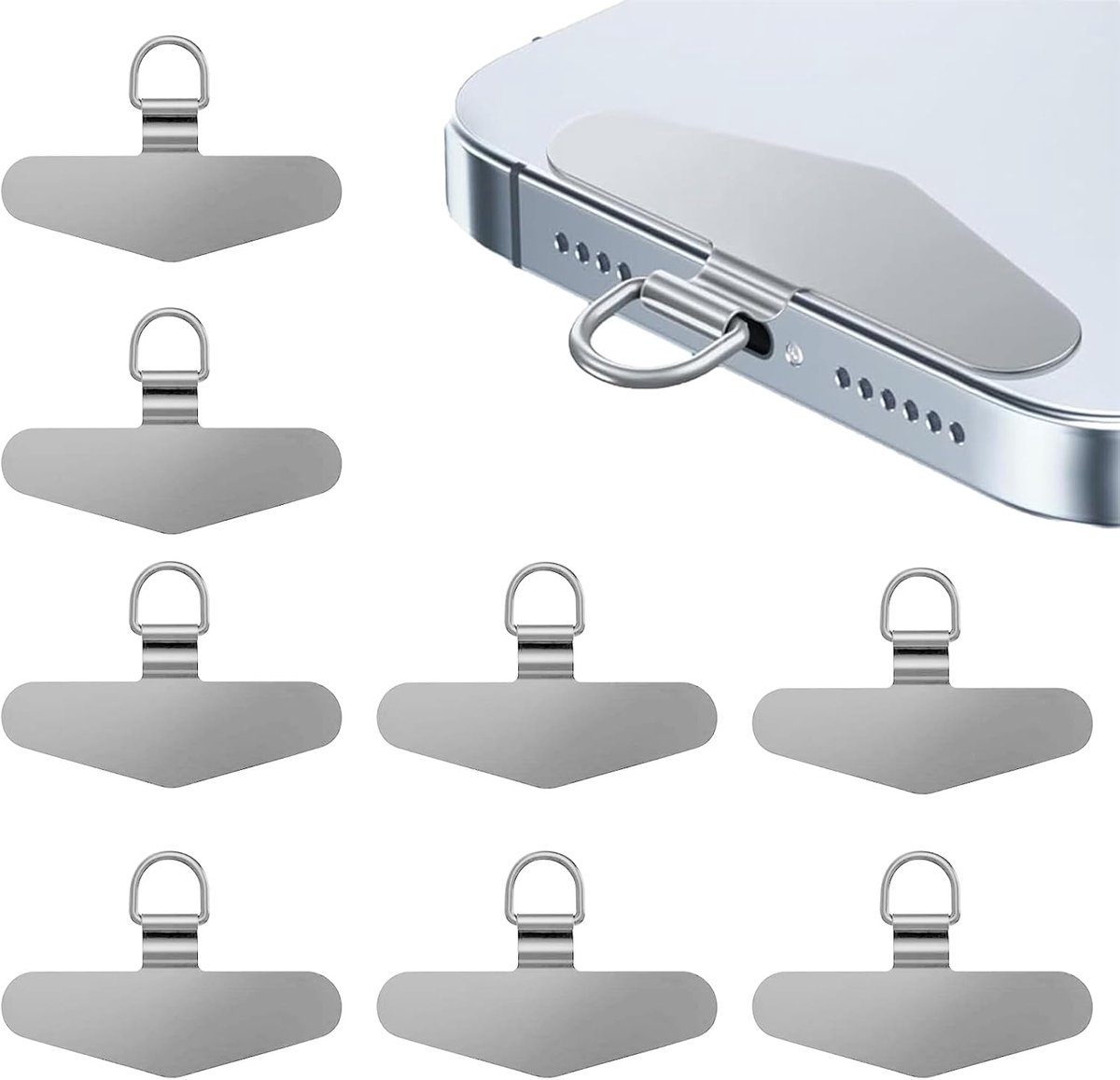 Mobiele telefoonhoesjes set van 8 - roestvrij staal - universele pads - multifunctionele bescherming voor smartphones - ShopVlot
