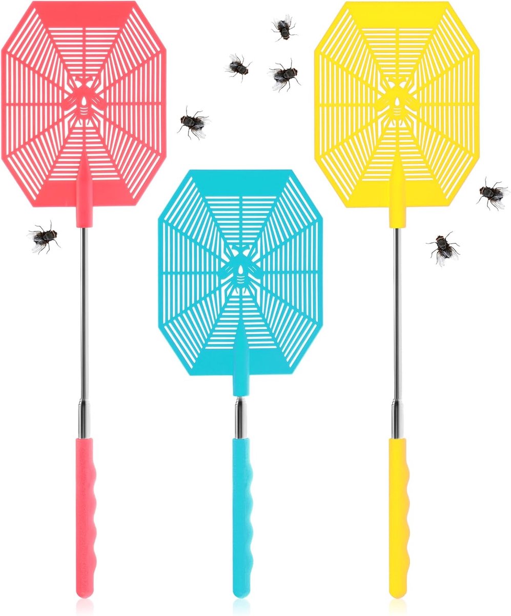 Vliegenmepper telescopisch 27-58 cm - uitvouwbaar - stabiele insectenbestrijding - ideaal voor onderweg - ShopVlot