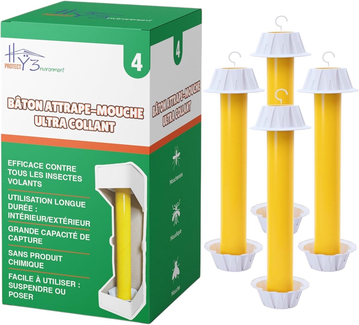 Vliegenvanger pantyhoes - 100% natuurlijk - set van 4 stuks - effectief tegen vliegende insecten - ShopVlot