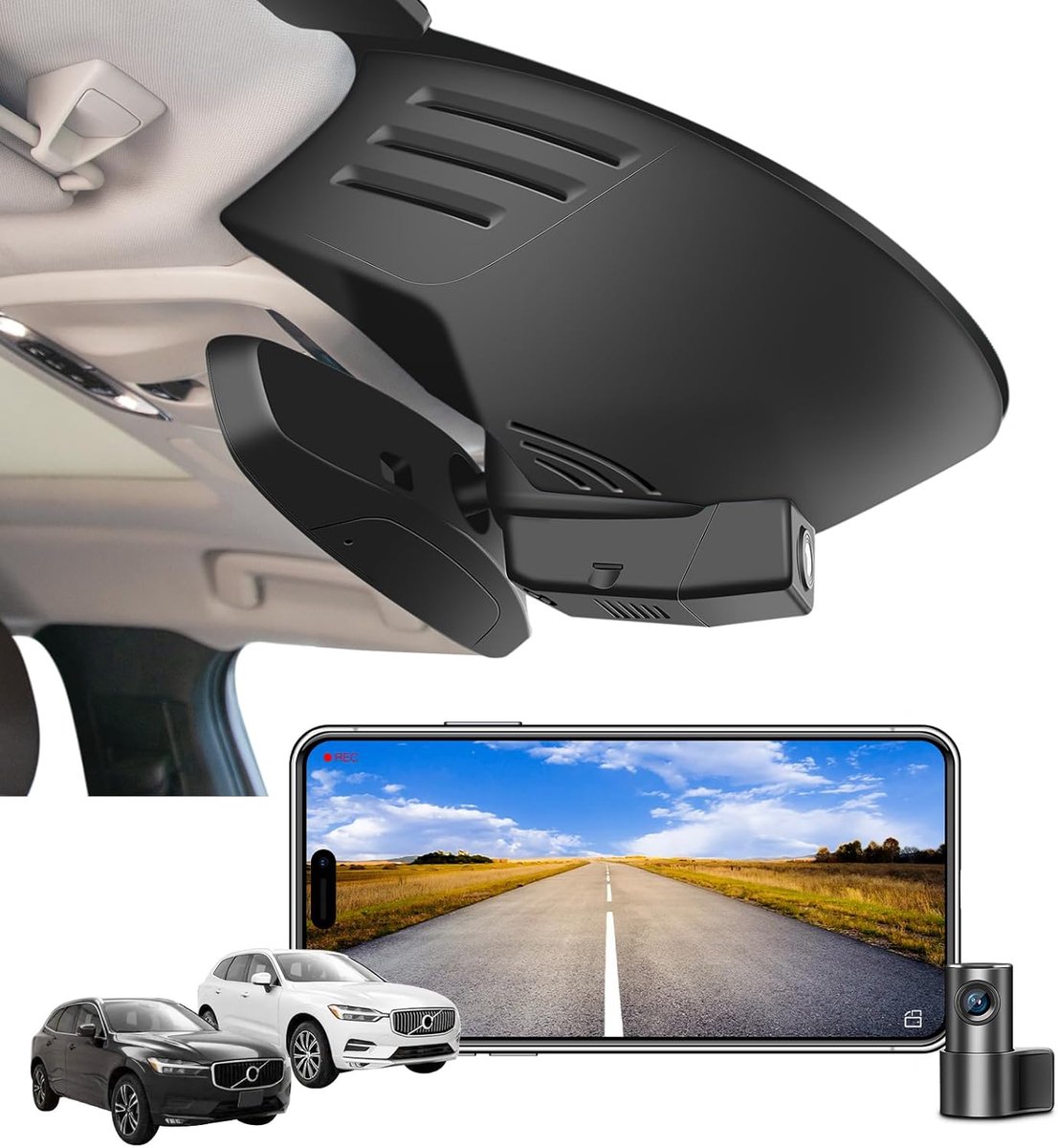 Dashcam 4K UHD 2160P - OEM look - Geschikt voor Volvo XC60 2013-2017 - Inclusief 64GB kaart - ShopVlot