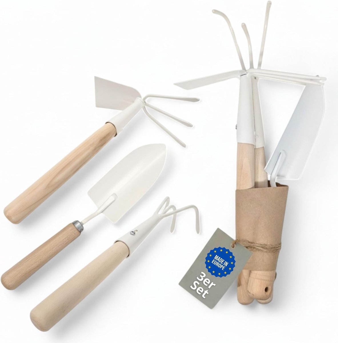 Tu gereedschapset 3-delig - staal en eikenhout - ergonomisch en duurzaam - ideaal voor planten - ShopVlot