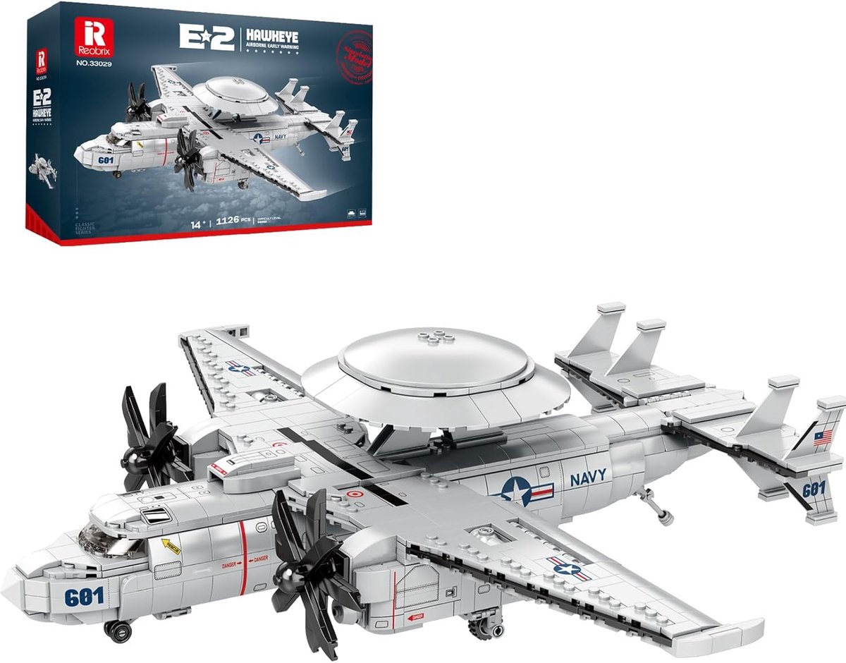 Bouwset militaire vliegtuig E-2 Hawkeye - 1126 onderdelen - modelbouw voor volwassenen - ShopVlot