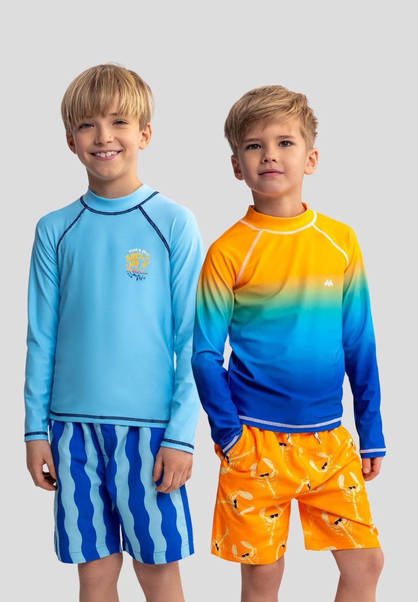 Minoti UV-shirt kind lange mouw 2-pack - jongens surfshirt