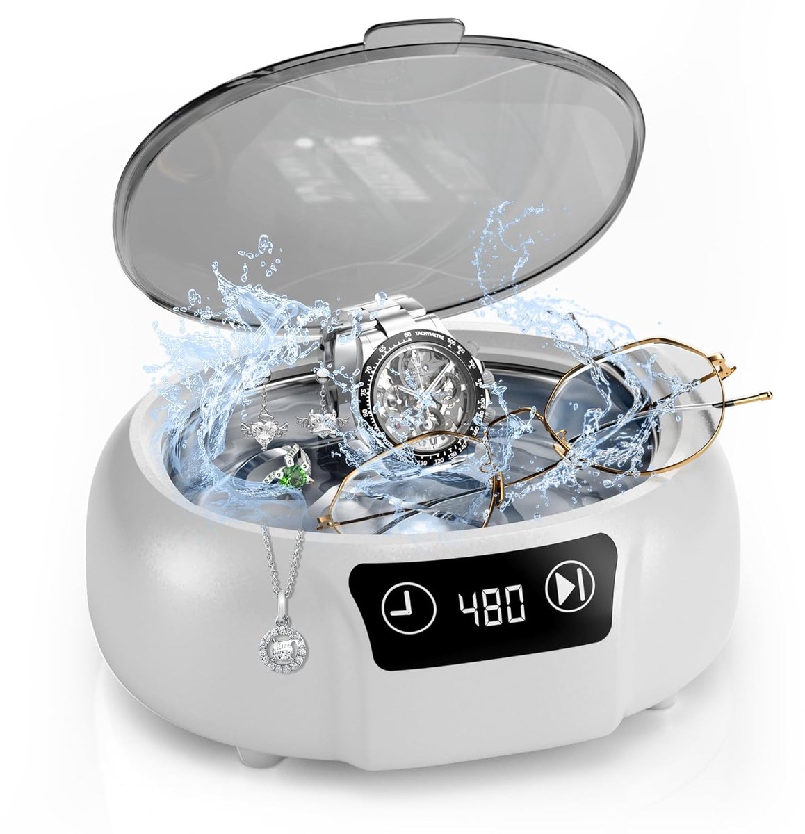 Ultrasoon reiniger 700 ml - 48000 Hz - digitale timer - ideaal voor brillen en sieraden - ShopVlot