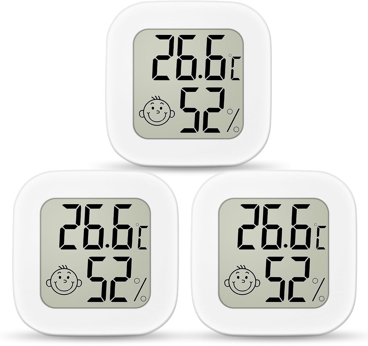 Digitale hygrometer thermometer - Mini LED-display - Comfort icoon - Voor huis en kantoor - ShopVlot