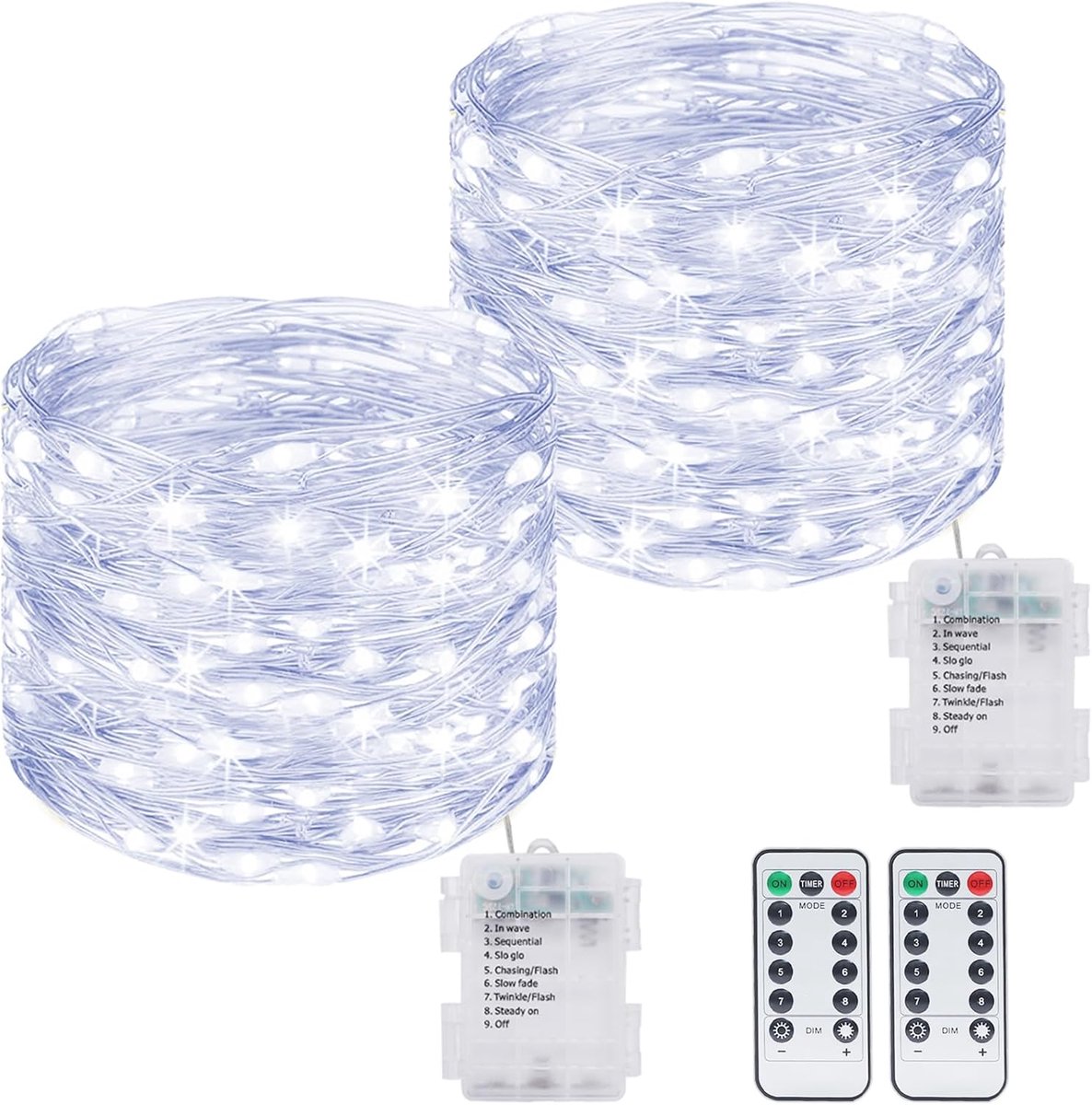 Feestverlichting 12 meter - 120 LEDs - batterijvoeding met afstandsbediening - perfect voor kerstdecoratie - ShopVlot