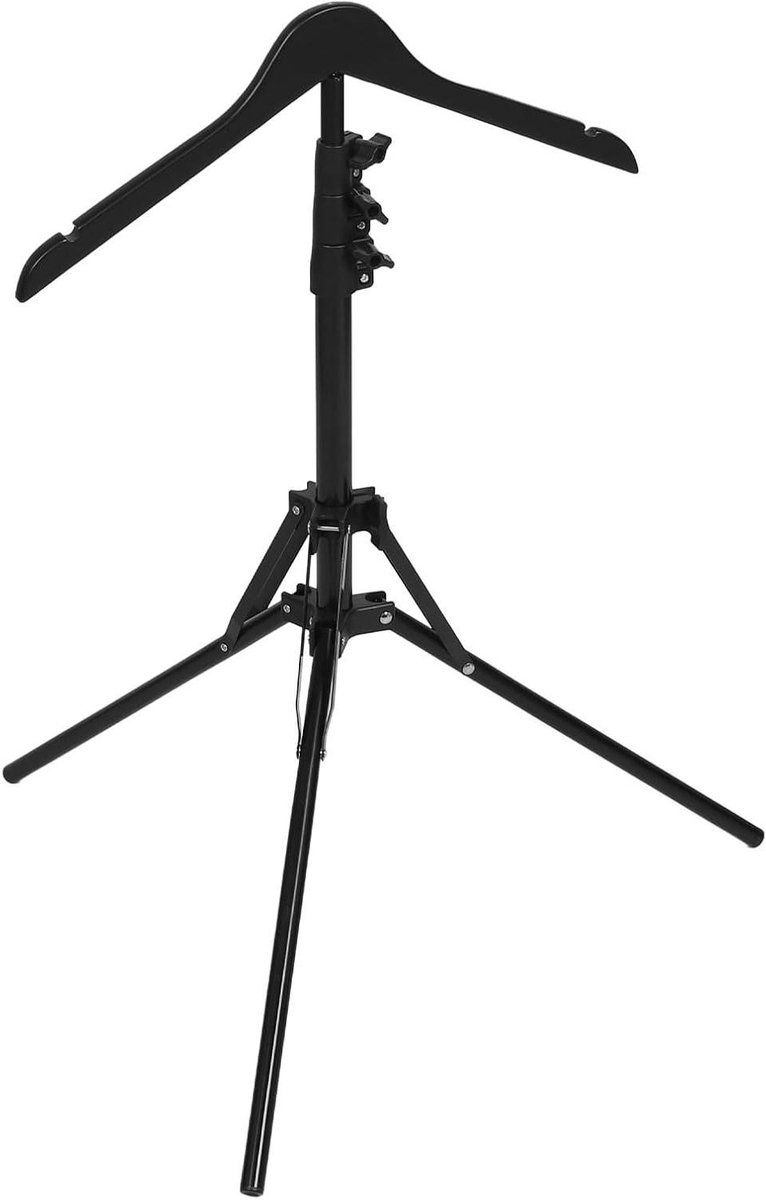 Verstelbare Kledingstomer Standaard - Kledingdisplay Rek - Kleding Presenteren - Inklapbaar Ontwerp - 505 x 505 x 70 cm - Zwart