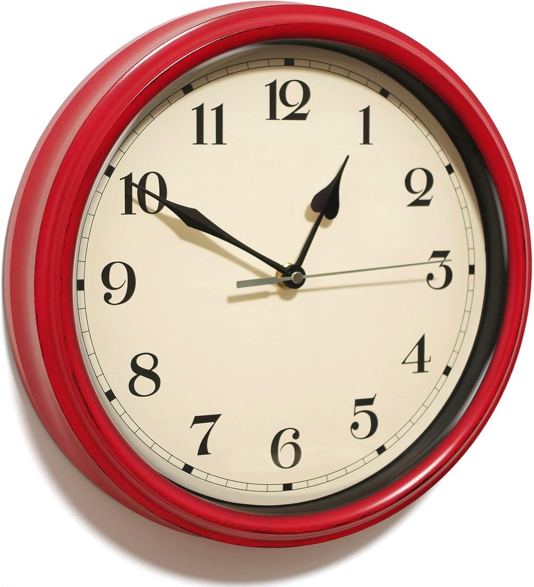 Wandklok 10 Inch Stil Vintage Retro - Batterij Aangedreven - Decoratief voor Woonkamer - ShopVlot