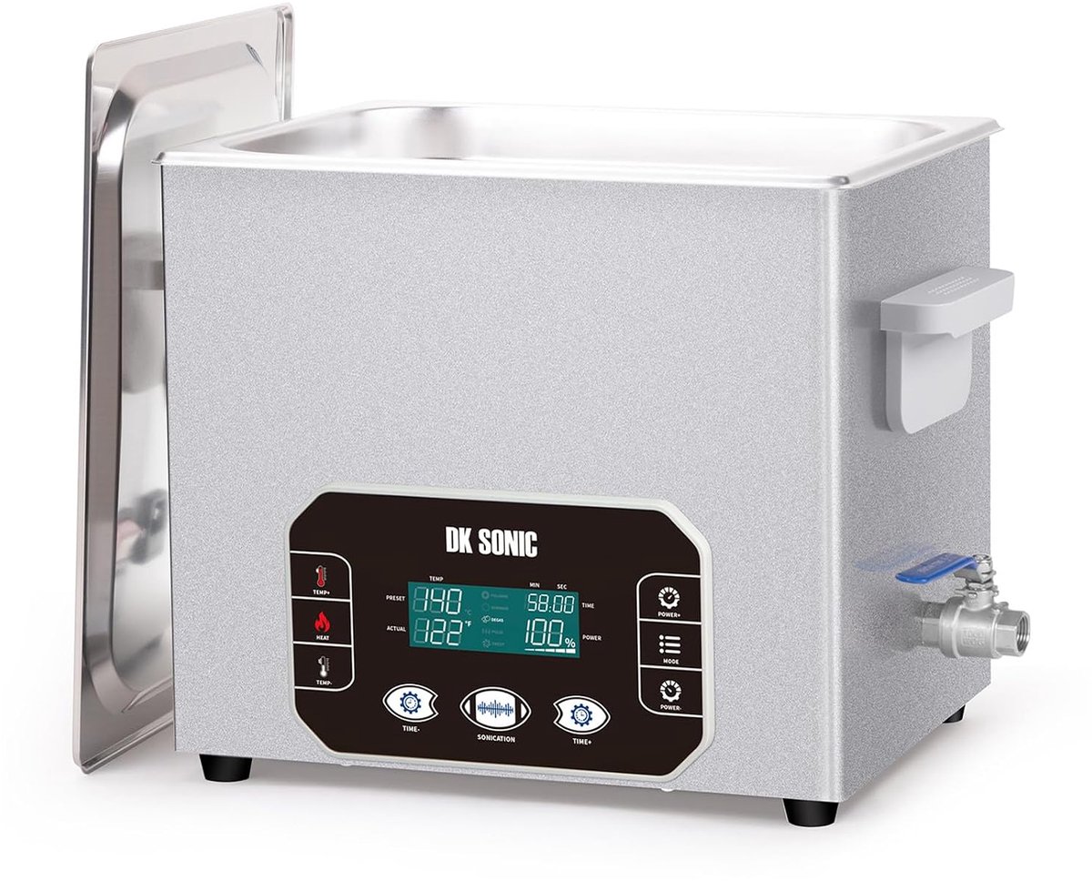 SnelShoppen - DK SONIC Ultrasone Cleaner 10L, 240W Krachtige Ultrasoonreinigingsmachine met Intelligente Touchbediening, Vijf Modussen voor Motorfiets