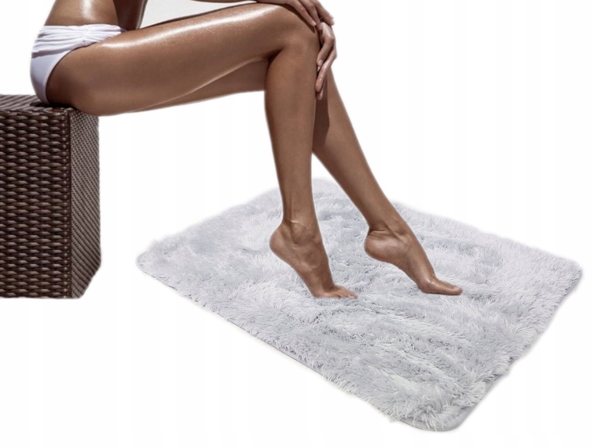 Zacht Zilveren Badmat Softi 50x70 cm - Wasbaar & Antislip