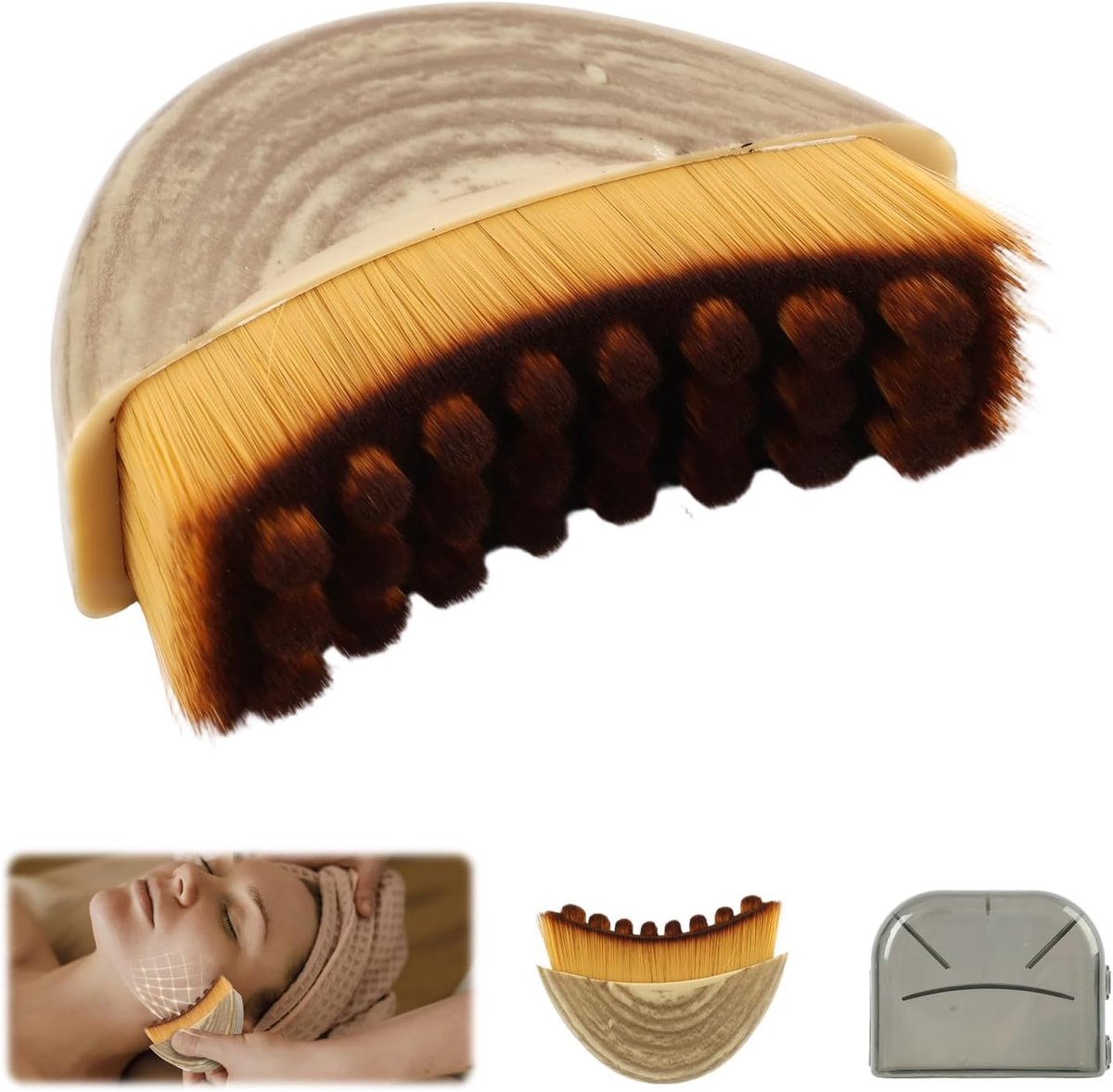 Lymfatische gezichtsborstel - ergonomisch ontwerp - zachte nylon haren - voor dagelijks gebruik - ShopVlot