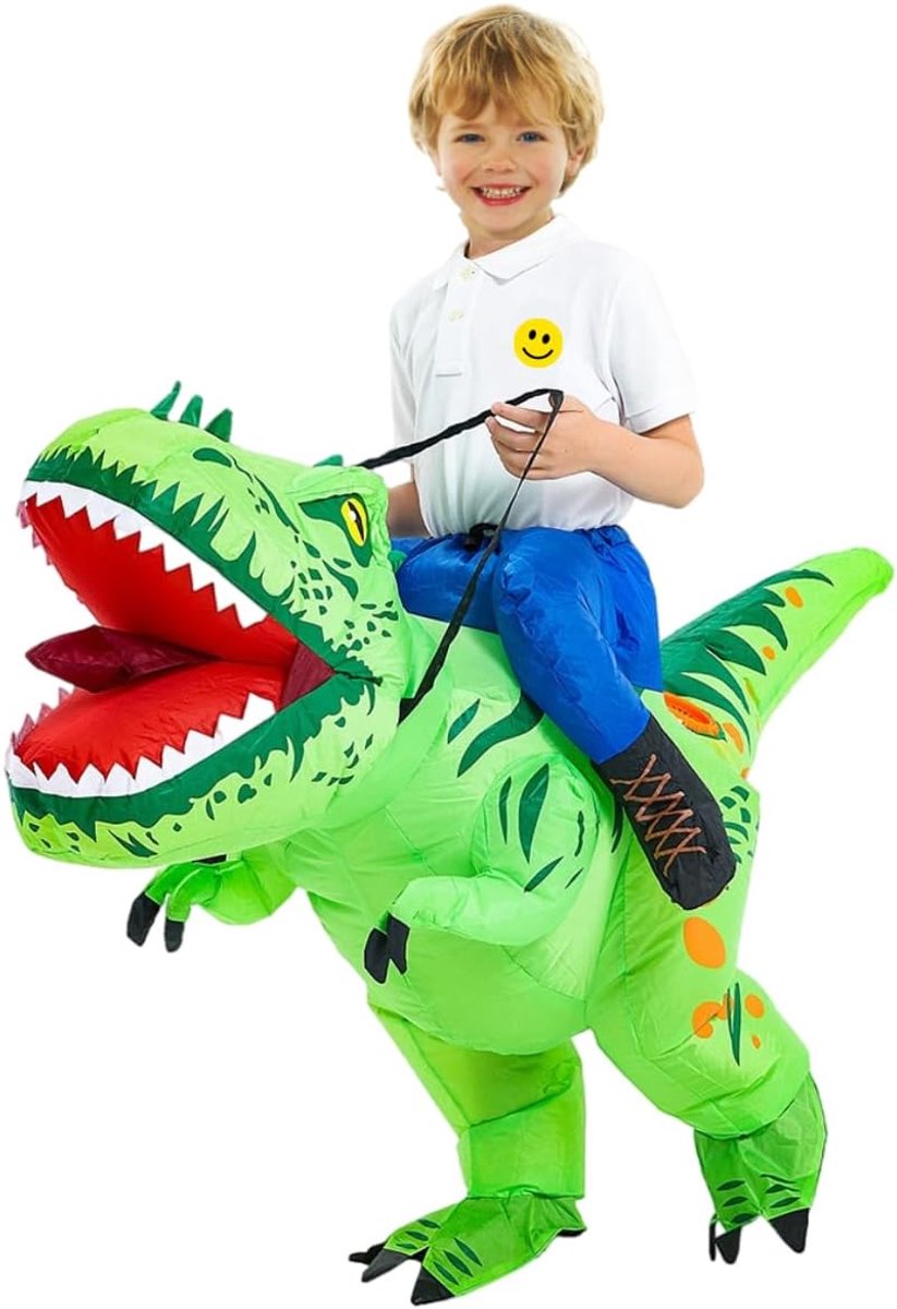 Bean Opblaasbaar dinosauruskostuum voor kinderen, grappige dinosauruskostuum, voor Halloween en cosplay, fancy jurk, outfit voor kinderen