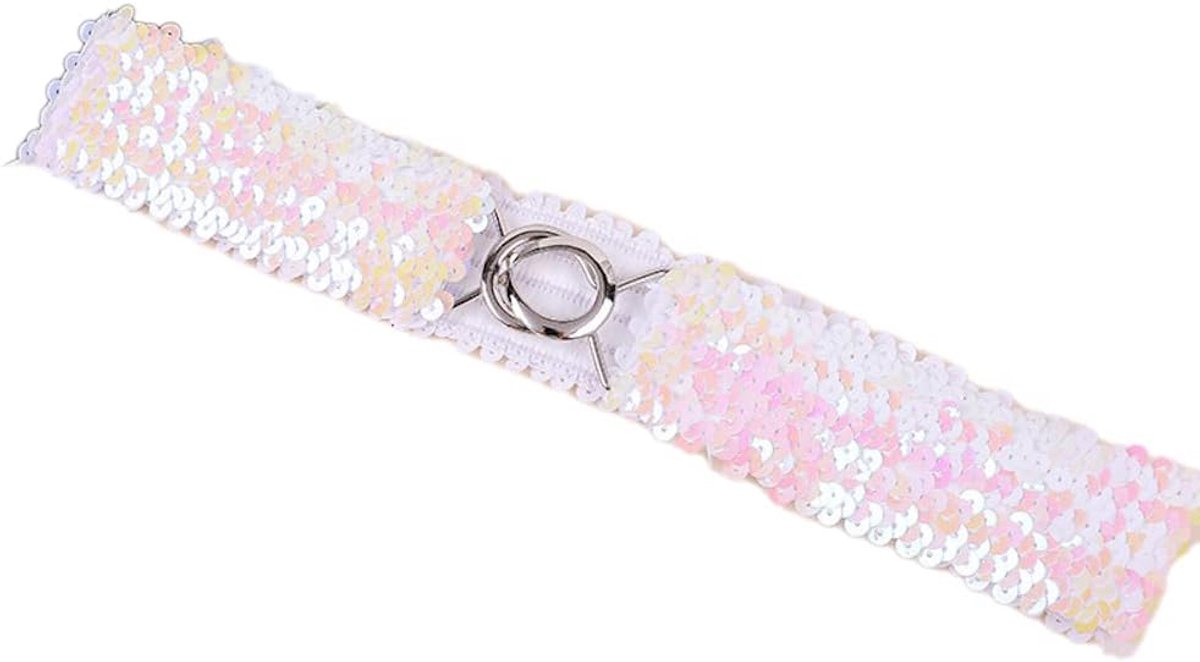 Tailleriem met pailletten voor dames, paillettenbezetting taille riem mode taille dames riem, glitter vintage glitterriem stretch mode taille dames, accessoires bruiloft tailleriem jurk