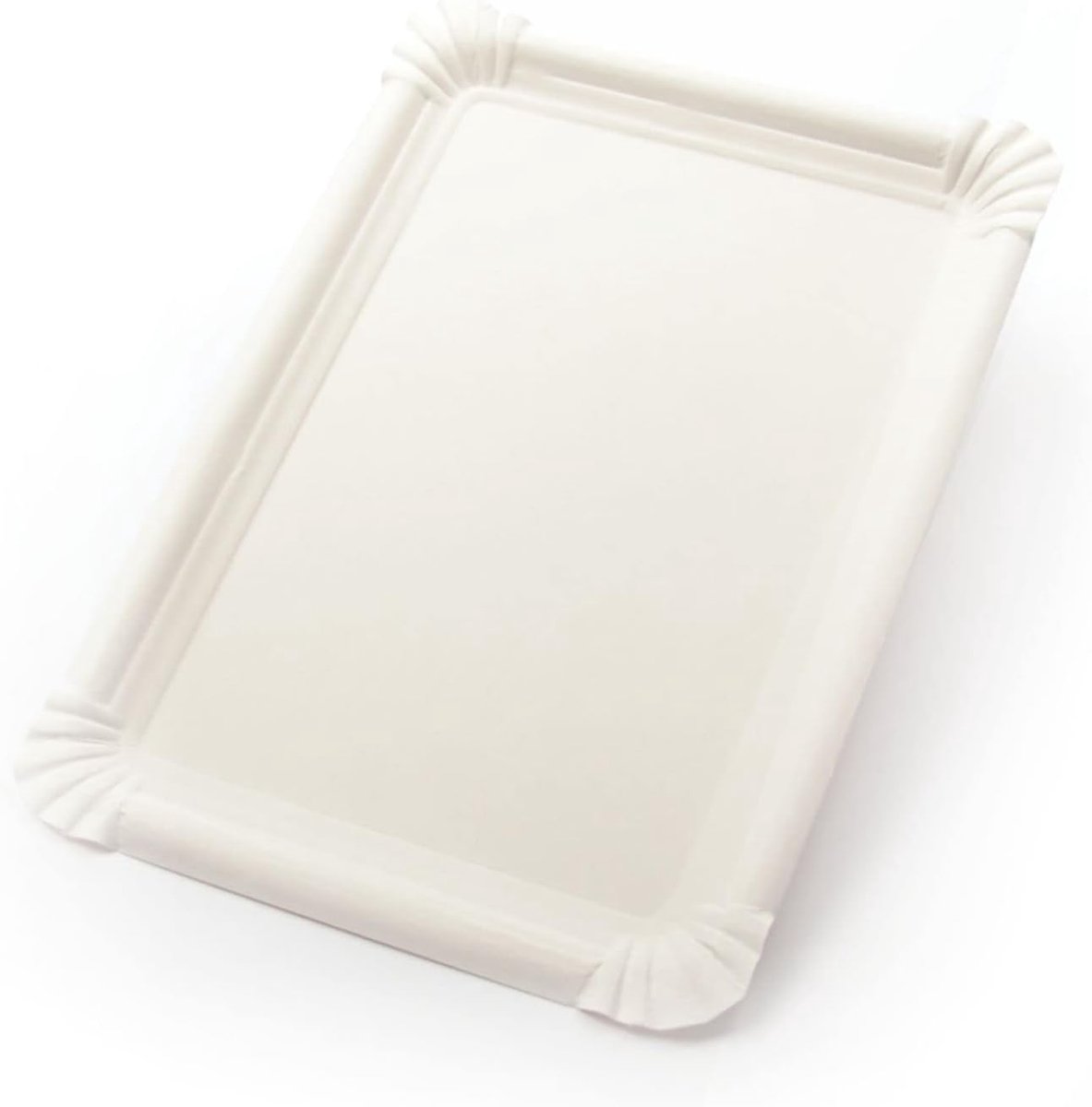 1000 stuks kartonnen borden, rechthoekig (18 x 26 cm), zonder coating, witte verse vezels, composteerbaar, van karton, imbisborden, feestborden, taartborden, grillborden, voorgerechtenborden,