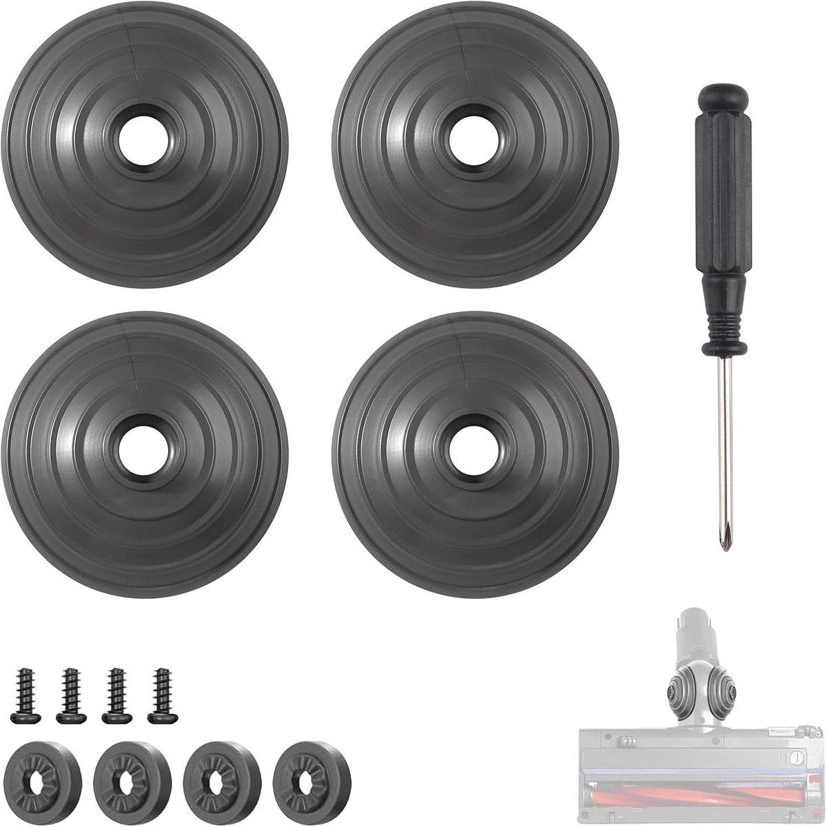 fietsaccessoires voor Dyson V6, V7, V8, V10, V12, DC58, DC59, DC62, DC74, accustofzuiger, 35 W, 50 W, kogelwiel voor hogedrukreiniger, kop, directe aandrijving, reiniger, kop, wielen,