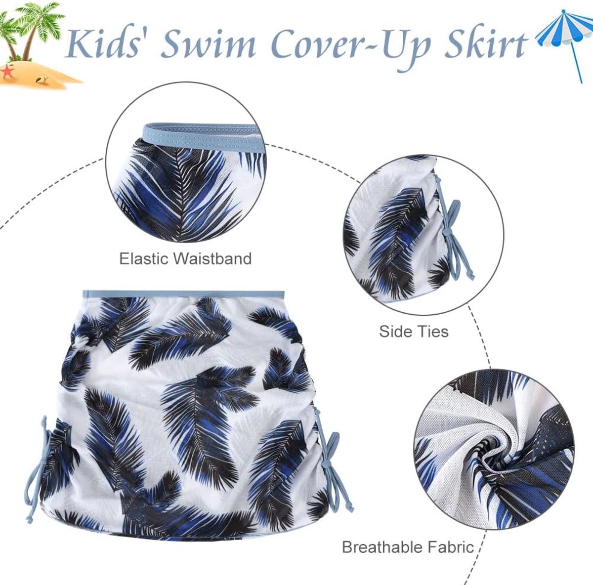 Meisjesbikiniset, 3-delig badpak met rokovertrekken, driehoekige bikinibroek, kinderbadkleding met bloemenprint, badkleding met borstvullingen, zomer, strand, badmode, badpak voor meisjes, 9-13