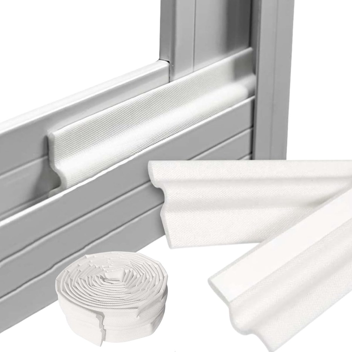 Tochtstrip Zelfklevend voor Deur en Raam 4m / 8m – Isolerende Dichtingsstrip van Schuimrubber – Tegen Koude, Geluid en Stof – Wit, Grijs of Zwart