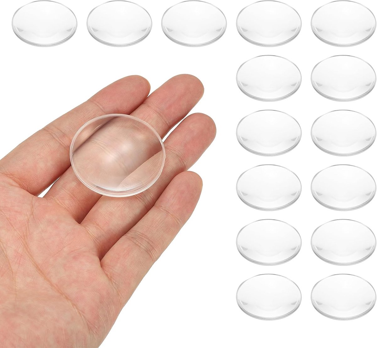 10 stuks Biconvex lens, 37 mm Dia. 42 mm brandpuntsafstand asferische optische lenzen vergrootglas presse-papier acryl dubbel convex voor doe-het-zelf kantoor bureau thuis wetenschap