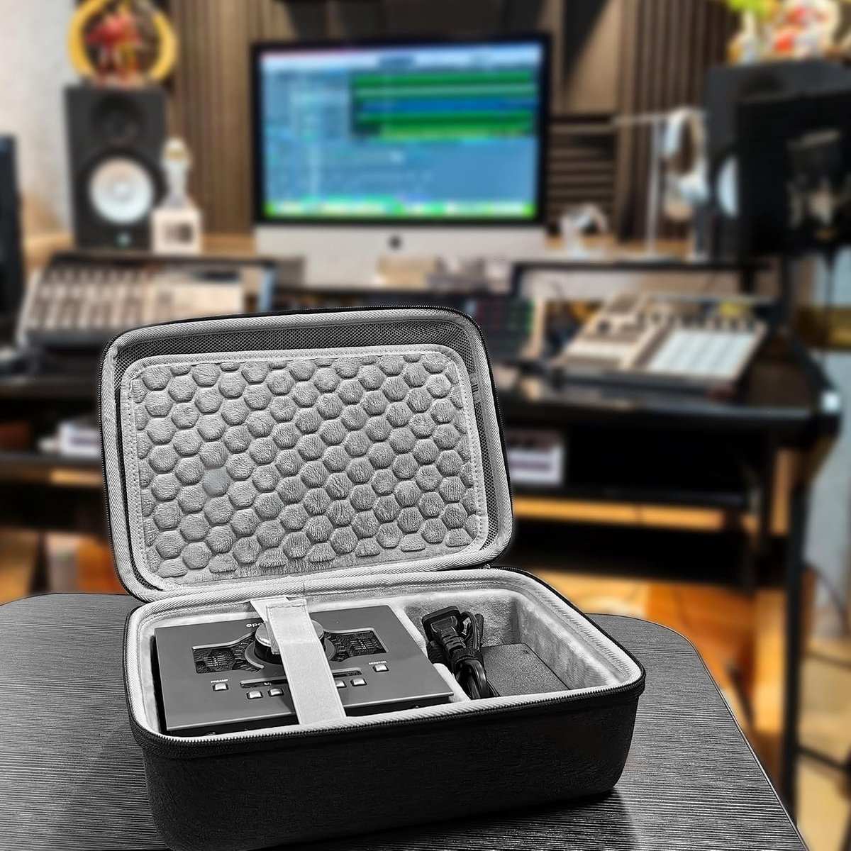 Audio-interface Draagtas Compatibel Apollo Twin X Duo Gen 2/Quad Gen 2 Hard Shell Reistas (Donkergrijs)