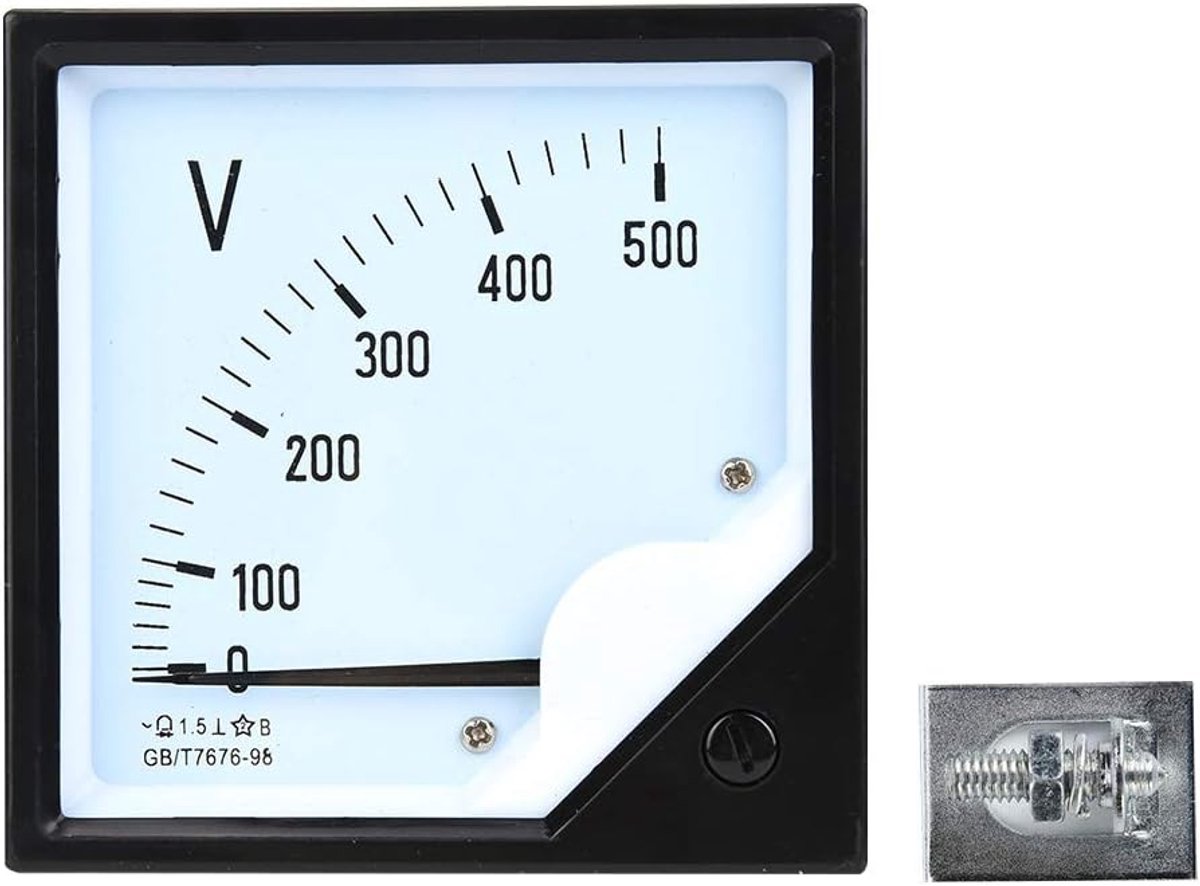 Spanningsmeter AC 0-500V Vierkant Paneel voor Elektronische Regelapparatuur