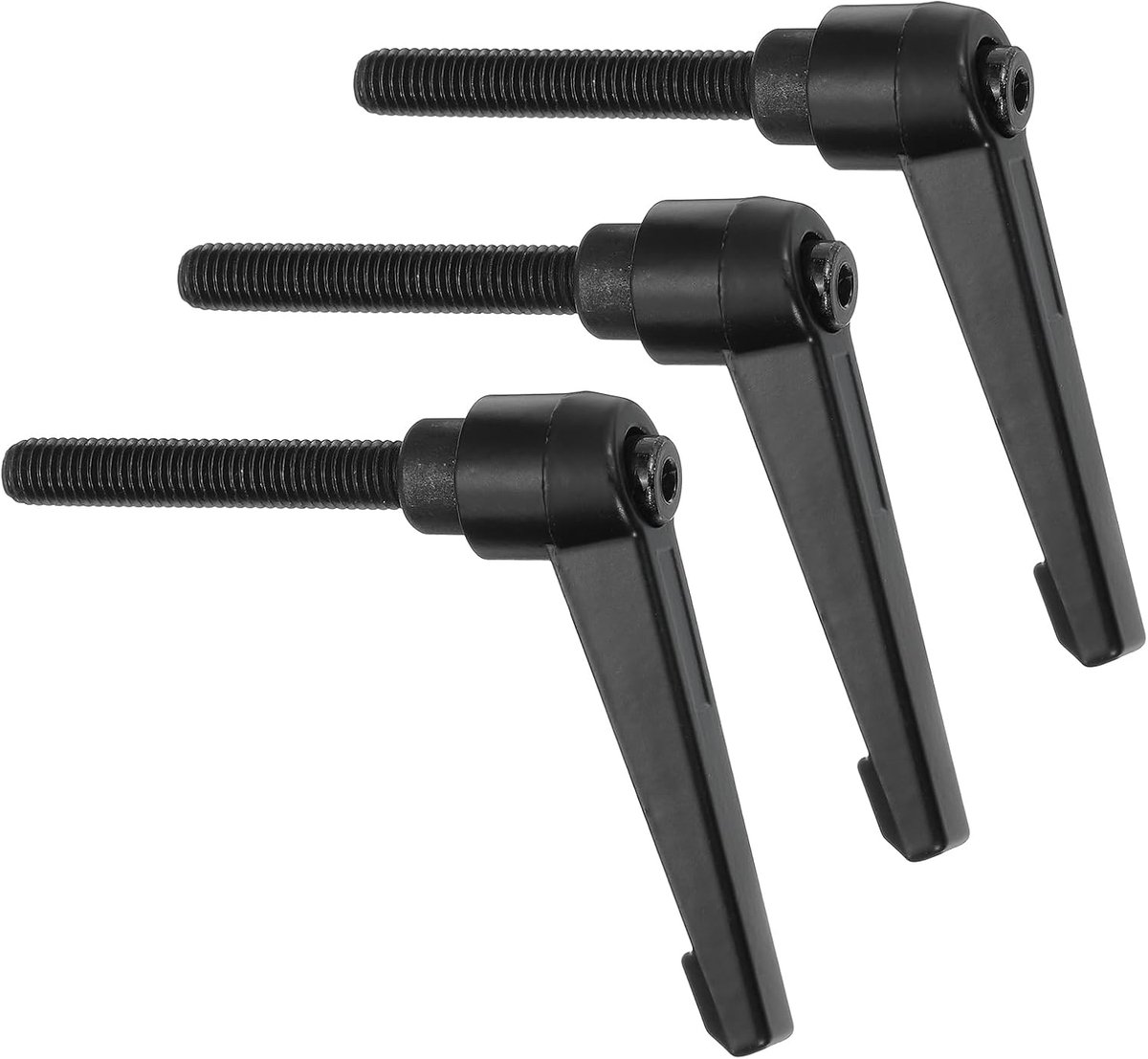 3 stuks M8 x 50 mm instelbare knoppen handvat mannelijke schroefdraad drukknop ratels snelspannende draaibouten voor draaibanken, zwart