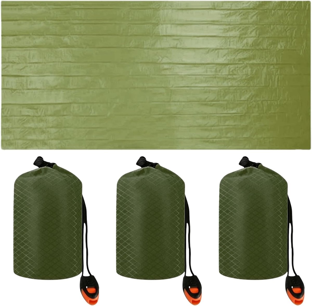 3-delige bivakzak, ultralicht, huttenslaapzak, waterdichte slaapzak voor survival, slaapzak, nooduitrusting, camping, wandelen, outdoor, eerste hulp en bescherming tegen kou