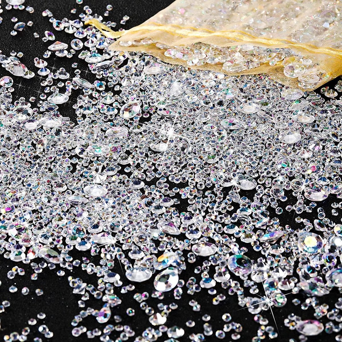 4000 Pcs Steentjes 3MM 6MM 10MM,Acryl Edelsteen Bruiloft Decoratie,Glanzend Kristal Art Deco Dressoir, Vaas Filler Bruiloft Verjaardagsfeestje (Rose Goud)