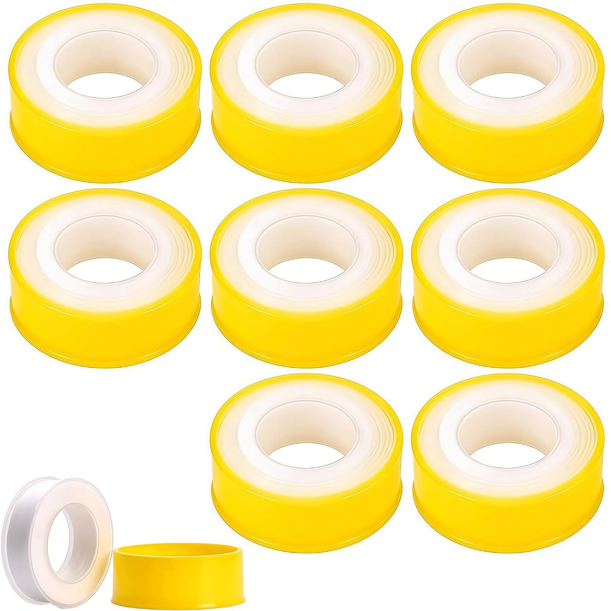 8 stuks PTFE dichtband, Teflonband gewindedichtband 15mm x 15m, DVGW voor gas & water, gewindedichtdraad voor sanitair- en verwarmingsystemen, -60°C tot 240°C