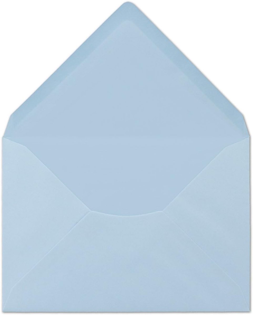 25 DIN C6 enveloppen hemelsblauw 11,4 x 16,2 cm 80 g/m² gegomd post-enveloppen zonder venster ideaal voor kerstkaarten, wenskaarten en uitnodigingen van uw Glüxx-Agent