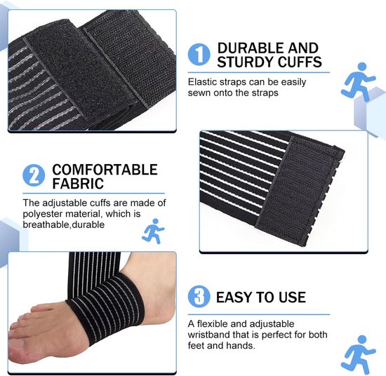 4 stuks polsbandages, ademende polsbandage, elastische en verstelbare polsbeschermer, verstelbare polssteun, handbandage voor sport, fitness — afbeelding 3