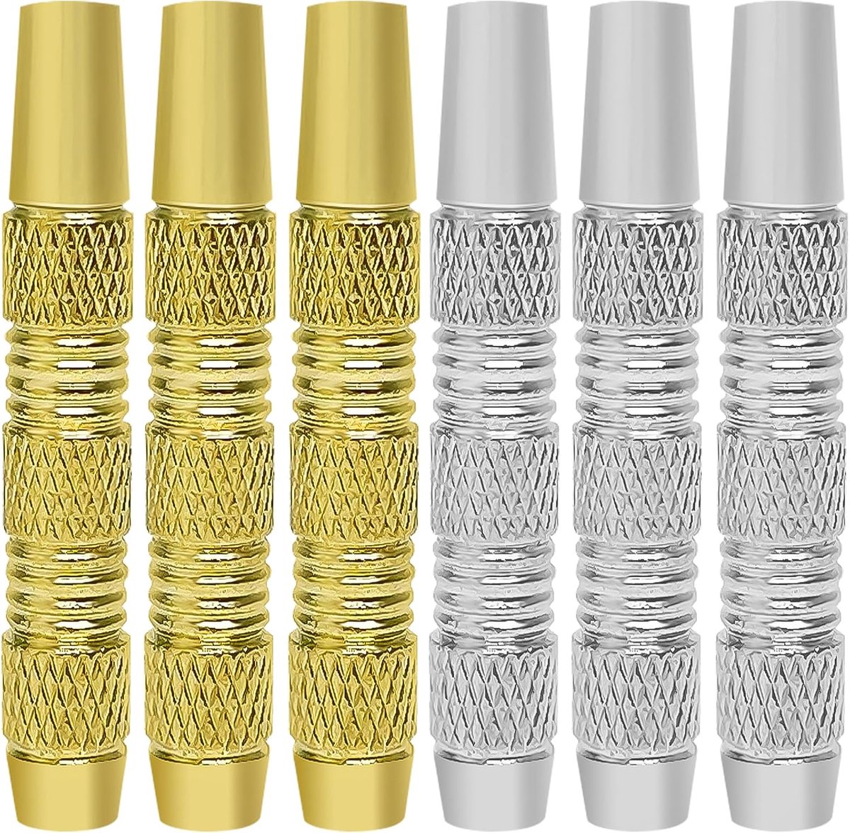 6 stuks koperen dartpijlen vervangen barrelaccessoires, 16 g stalen tip dartpijlen stuurset, dartvaten hard zacht, gekarteld messing zachte dartgreep voor zachte en stalen darts, precisievaten