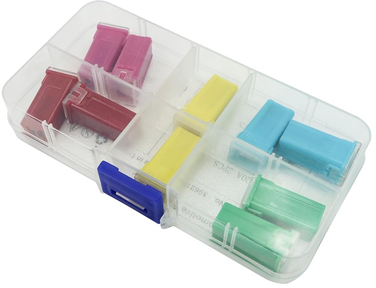 10-delige zekering assortiment voor auto 20A 30A 40A 50A 60A Amp J-Case Zekering Automotive JCASE Zekering Set in doos vorm