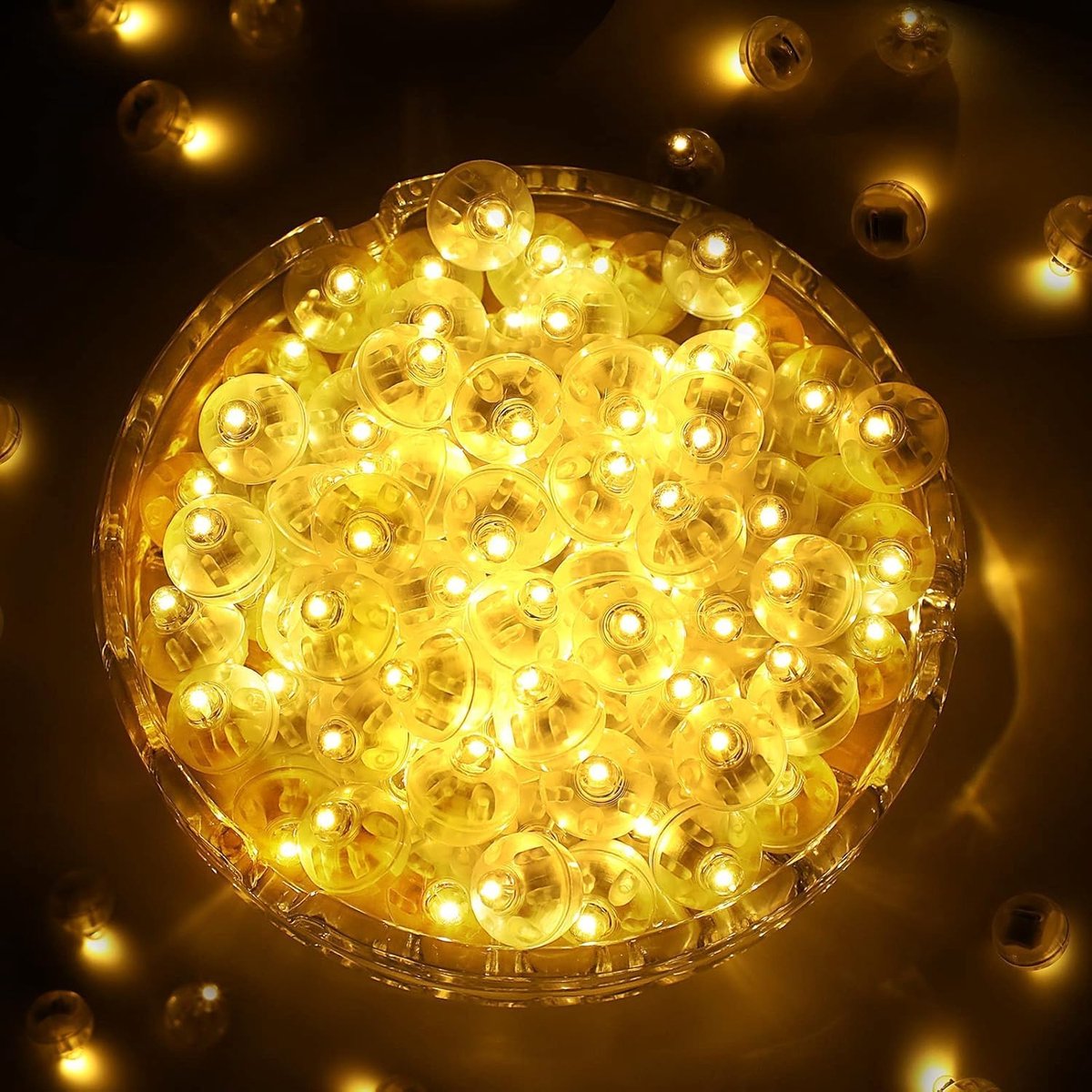 100 stuks, warmwit, lichtballen voor dranken, led-ballonnen, ballonlichten voor lampions, mini-ledlicht voor verjaardagsdecoratie, Halloween, Kerstmis, Nieuwjaar