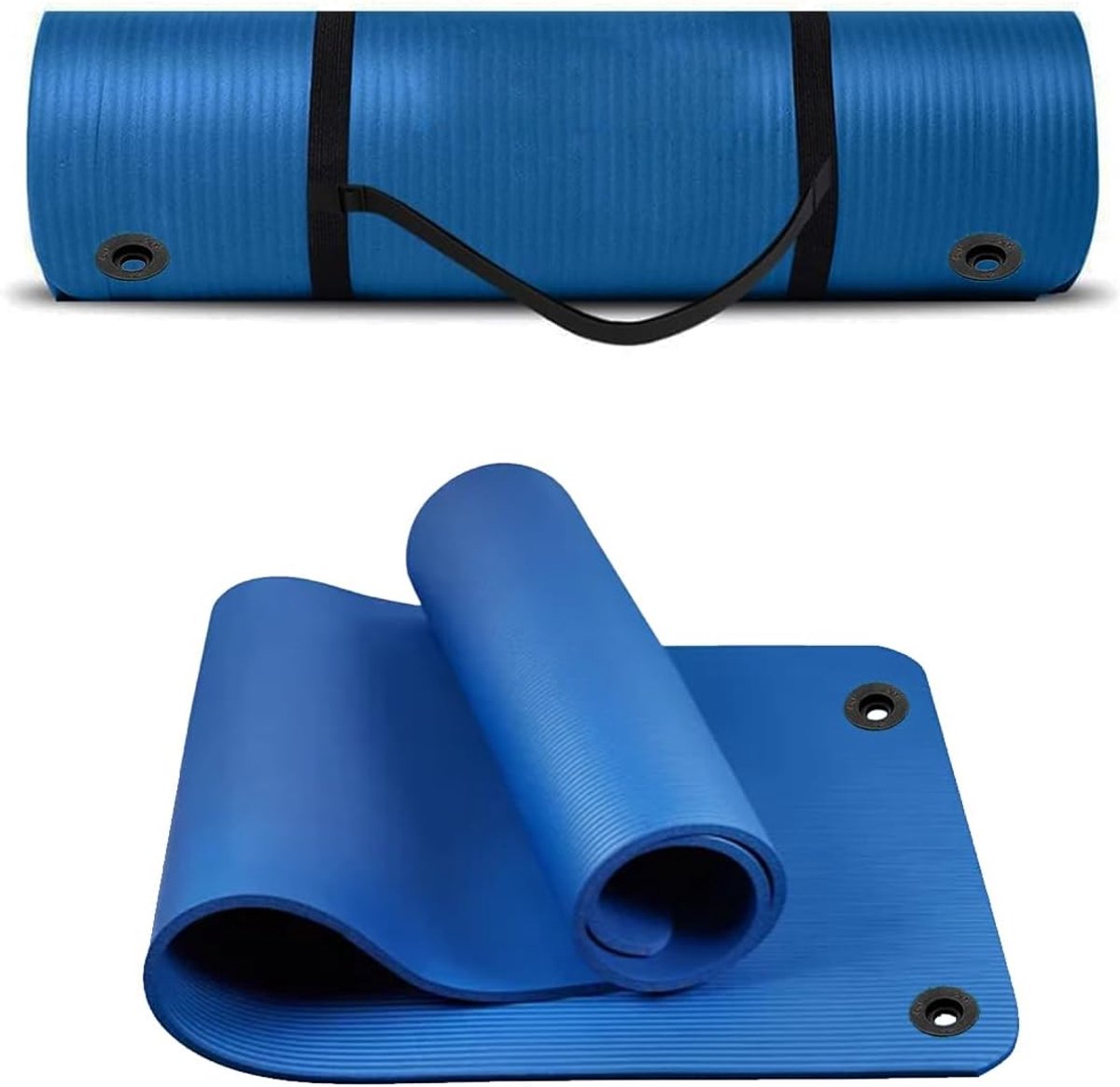 HT SPORT Yogamat met draaggreep en ogen, 120 of 180 cm, dikte 1,5 cm, breedte 62,5 cm, gymnastiekmat, fitnessmat